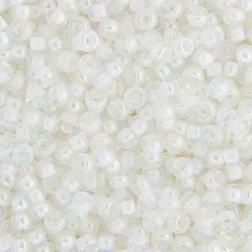 White AB Lined-Dyed Miyuki 11/0 Seed Beads, 250g, Colour 0284 White AB Lined-Dyed Miyuki 11/0 Seed Beads, 250g, Colour 0284