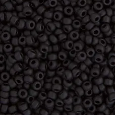 Matte Black Miyuki Seed Beads 11/0, Colour 401F, 22g