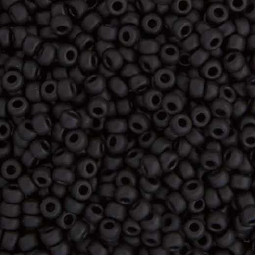 Matte Black Miyuki Seed Beads 11/0, Colour 401F, 22g Matte Black Miyuki Seed Beads 11/0, Colour 401F, 22g