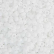 Opaque Chalk White Miyuki Seed Beads 11/0, Colour 402F, 22g