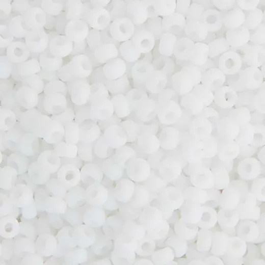 Opaque Chalk White Miyuki Seed Beads 11/0, Colour 402F, 22g Opaque Chalk White Miyuki Seed Beads 11/0, Colour 402F, 22g