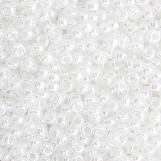 Bulk Bag White Pearl Ceylon Miyuki 11/0 Seed Beads, 250g, Colour 0528 Bulk Bag White Pearl Ceylon Miyuki 11/0 Seed Beads, 250g, Colour 0528
