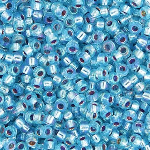 Aqua Silver Lined AB Colour-1018, Miyuki 15/0, 100g Aqua Silver Lined AB Colour-1018, Miyuki 15/0, 100g