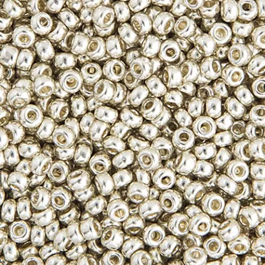 Bulk Bag Silver Galvanized Miyuki 11/0 Seed Beads, 250g, Colour 1051 Bulk Bag Silver Galvanized Miyuki 11/0 Seed Beads, 250g, Colour 1051