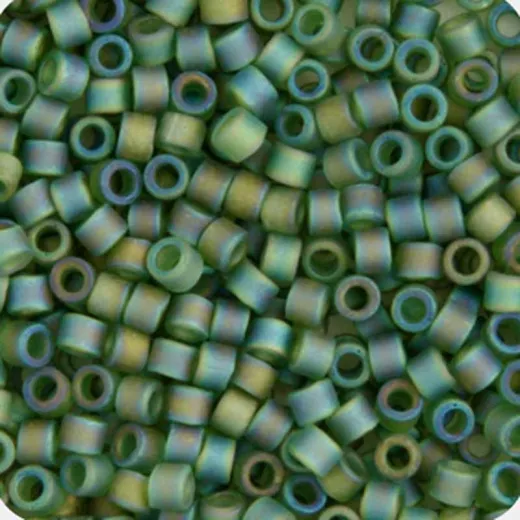 DB1282 Olive Trans. AB Matte, Size 11/0 Miyuki Delica Beads, 5.2g approx. DB1282 Olive Trans. AB Matte, Size 11/0 Miyuki Delica Beads, 5.2g approx.