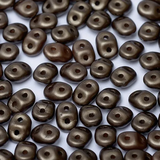 Pastel Dark Brown Superduo, Approx 10 Grams Pastel Dark Brown Superduo, Approx 10 Grams