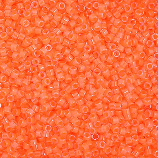 DB2033 Size 11-0 Miyuki Delica Beads, Approx 5.2g,, Light Orange Luminous Neon DB2033 Size 11-0 Miyuki Delica Beads, Approx 5.2g,, Light Orange Luminous Neon