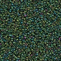 Metallic Malachite Green Iris Miyuki 15/0 Seed Beads, 8.2g, Colour 0468