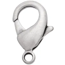 15mm Matte Silver Lobster Clasps, Pack of 5