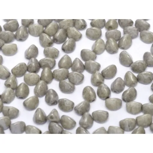 Chalk White Grey Luster 5x3mm Pinch Beads, Approx 10gms Chalk White Grey Luster 5x3mm Pinch Beads, Approx 10gms