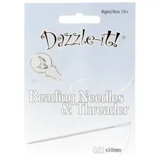 Dazzle-It Beading Needle Set  Needles/Threader Folding Card