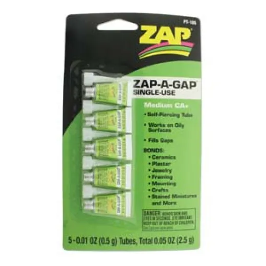 Single use Zap-a-Gap CA Adhesive, pack of 5 Single use Zap-a-Gap CA Adhesive, pack of 5