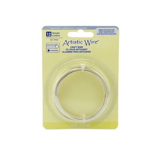Tarnish Resistant Silver, 6 ft (1.83) 12ga Hexagonal Copper Wire Tarnish Resistant Silver, 6 ft (1.83) 12ga Hexagonal Copper Wire
