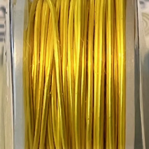 Lemon Meringue colour silver plated 20 gauge copper wire, 5.5m spool Lemon Meringue colour silver plated 20 gauge copper wire, 5.5m spool