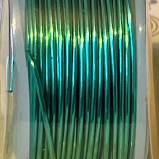 Seafoam Green colour silver plated 20 gauge copper wire, 5.5m spool Seafoam Green colour silver plated 20 gauge copper wire, 5.5m spool