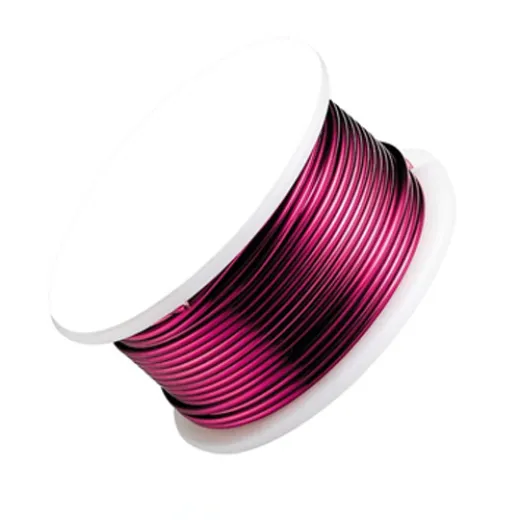 Burgundy 26 gauge coated copper wire, 13.72m reel
