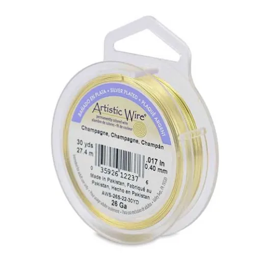 Silver Plated Champagne 26ga Artistic Wire, 30YD (27.4m) Silver Plated Champagne 26ga Artistic Wire, 30YD (27.4m)