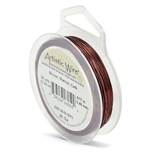 Brown 26 gauge coated copper wire, 27.4m reel