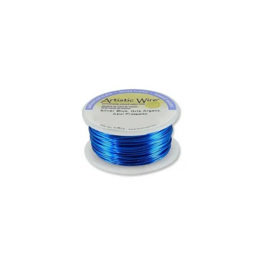 Silver Blue silver plated 28ga copper wire, 8yd spool Silver Blue silver plated 28ga copper wire, 8yd spool