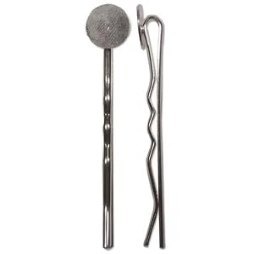 Hair Clip with 10mm Disc, Silver Colour, BP01SP, Pack of 2 pcs. Hair Clip with 10mm Disc, Silver Colour, BP01SP, Pack of 2 pcs.