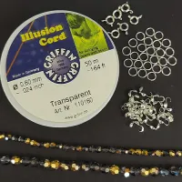 Make Your Own Illusion Necklace Bundle With Czech Round Crystals - Aurum Half-Coated