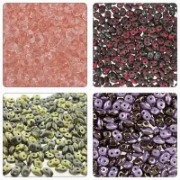 Ten different packs of Superduo beads - 100g in all Ten different packs of Superduo beads - 100g in all