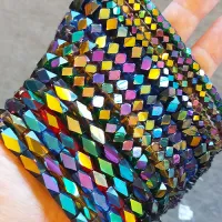 Indian Rainbow Faceted Glass Beads Bundle, 3 18 inch Strands in Different Colours, 18" Strand