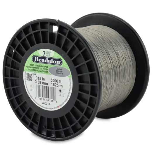 Bright, 0.015", 5,000ft Reel 7 Strand Beadalon Beading Wire, JW02T-9 Bright, 0.015", 5,000ft Reel 7 Strand Beadalon Beading Wire, JW02T-9