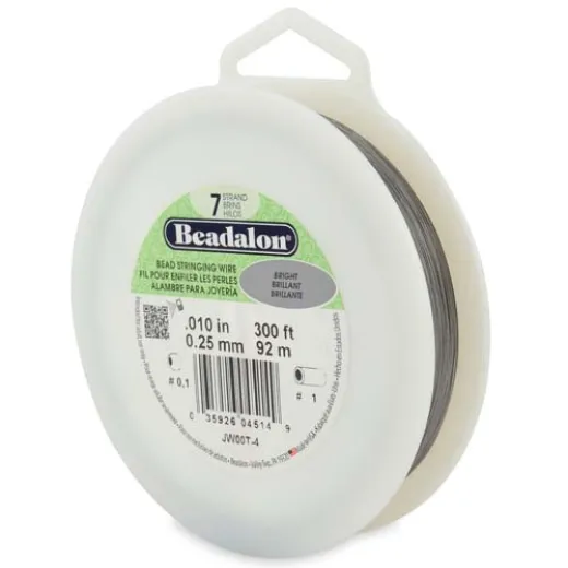 Bright, 0.010, 300ft Reel 7 Strand Beadalon Beading Wire, JW00T-4 Bright, 0.010, 300ft Reel 7 Strand Beadalon Beading Wire, JW00T-4