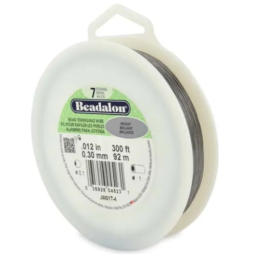 Bright, 0.012", 300ft Reel 7 Strand Beadalon Beading Wire, JW01T-4 Bright, 0.012", 300ft Reel 7 Strand Beadalon Beading Wire, JW01T-4