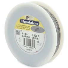 Beadalon JW15T-8 19 Strand Beading Wire, Bright, 0.018", 1,000ft Reel