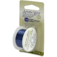 Dark Blue plated 34 gauge copper wire, 27.43m reel