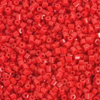 Opaque Red 2-cut size 10/0 seed beads, approx. 20g