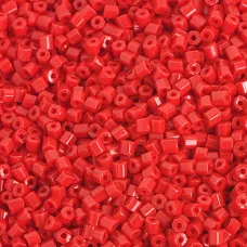Opaque Red 2-cut size 10/0 seed beads, approx. 20g