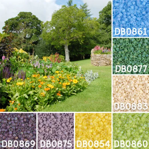 Garden meditation colour inspiration Miyuki Delica bead collection, Matte AB finish - Miyuki 11/0 Delica Beads Garden meditation colour inspiration Miyuki Delica bead collection, Matte AB finish - Miyuki 11/0 Delica Beads