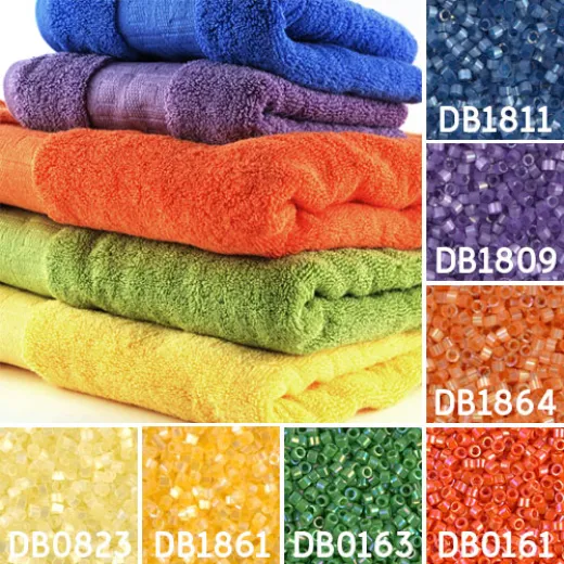 Towels colour inspiration Miyuki Delica bead collection - Miyuki 11/0 Delica Beads Towels colour inspiration Miyuki Delica bead collection - Miyuki 11/0 Delica Beads