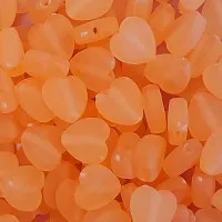8mm Acrylic Matte Heart Beads, Orange-Peach, Pack of 20