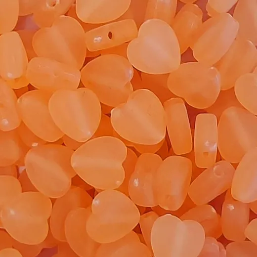 8mm Acrylic Matte Heart Beads, Orange-Peach, Pack of 20 8mm Acrylic Matte Heart Beads, Orange-Peach, Pack of 20
