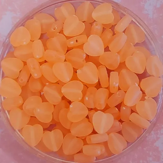 8mm Acrylic Matte Heart Beads, Orange-Peach, Pack of 100 8mm Acrylic Matte Heart Beads, Orange-Peach, Pack of 100