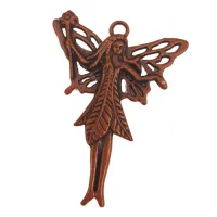 Large Fairy Charms, Antique Copper, 39 x 52mm, Pack of 2.