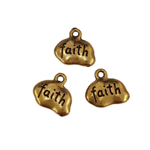 Faith Tag, Antique Gold, Pack of 4 Faith Tag, Antique Gold, Pack of 4