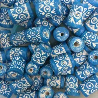 Medium Clay Tube Beads, Aqua, Bulk Bag Approx. 250g