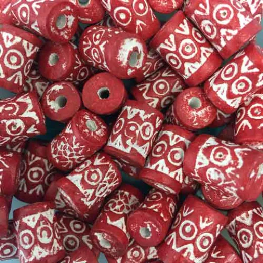 Medium Clay Tube Beads, Red, Bulk Bag Approx. 250g Medium Clay Tube Beads, Red, Bulk Bag Approx. 250g