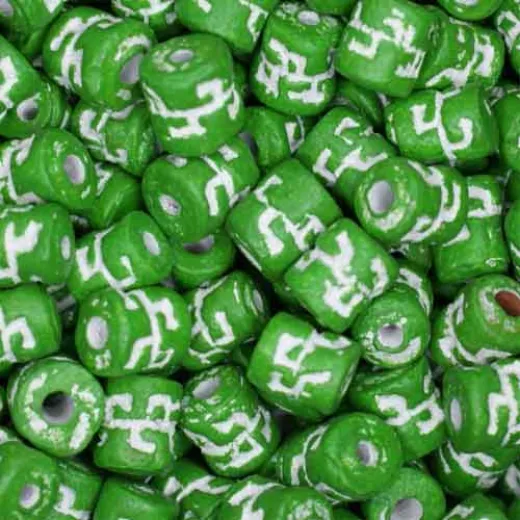 6 x 8mm Small Tube Clay Beads, Green, Pack of 20 6 x 8mm Small Tube Clay Beads, Green, Pack of 20