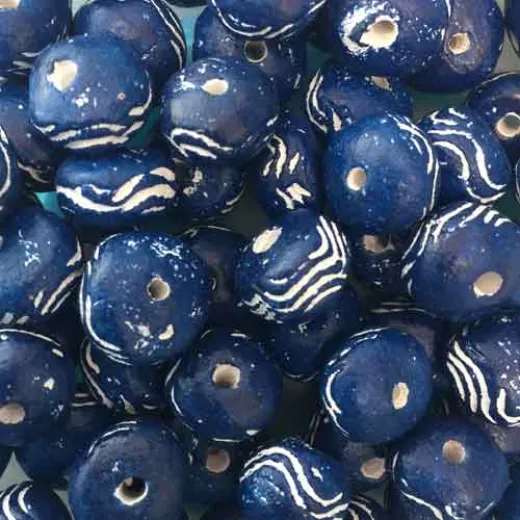 Oval Clay Beads, Dark Blue, Pack of 10 Oval Clay Beads, Dark Blue, Pack of 10