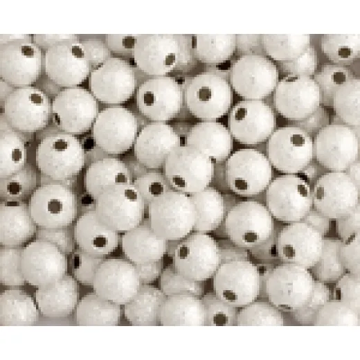 6mm Round Stardust Bead, Silver, Pack of 10 6mm Round Stardust Bead, Silver, Pack of 10