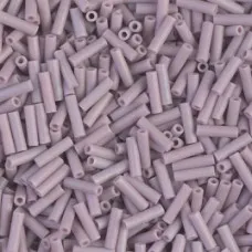 Matte Opaque Mauve AB Miyuki Bugle Beads 6mm, Approx 12.5 Grams