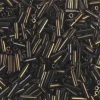 6mm Miyuki Bugles, Metallic Brown Iris, approx. 12.5g