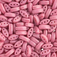 Pink Silk  3-Hole Cali Beads, 50pcs