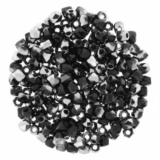 2mm Jet Chrome Firepolished Beads 150pcs